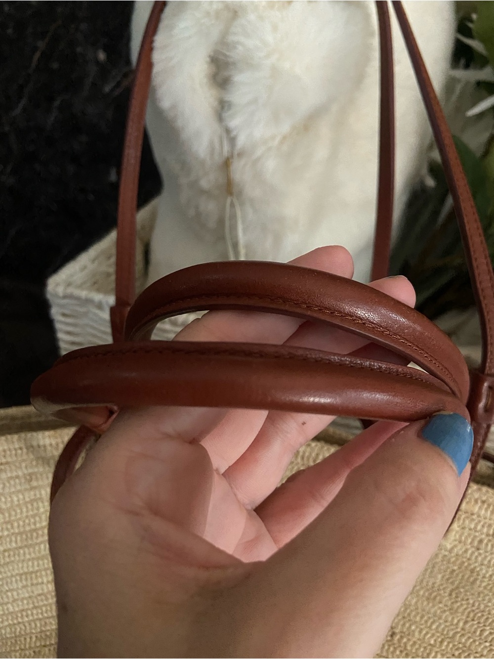 SEZANE Justine Raffia Basket Bag With Leather Handles ⚜️ - Picture 3 of 12